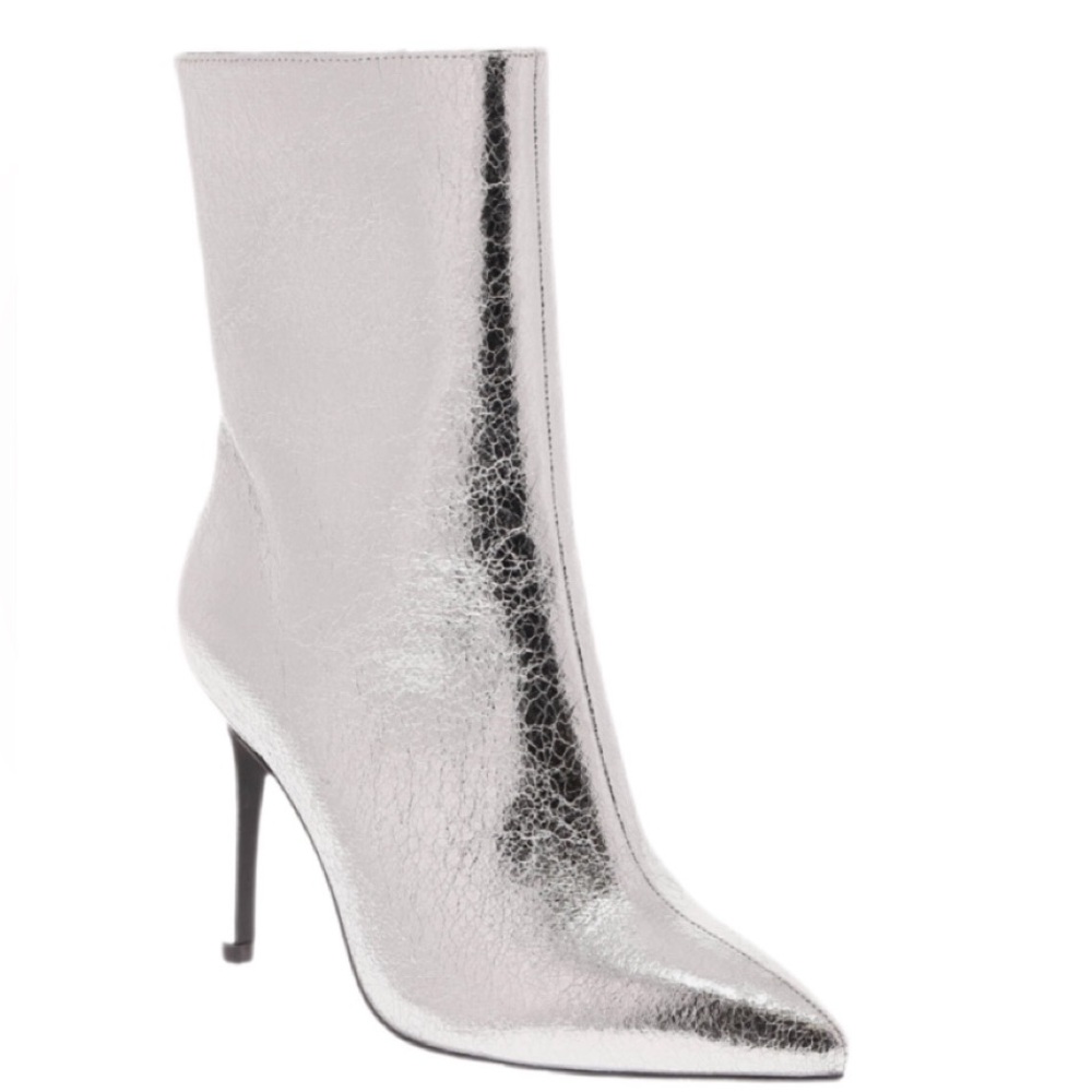 MIA Metallic Silver Stiletto Boots